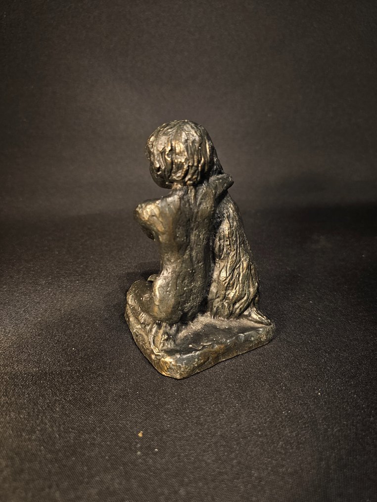 Astrid Veldhuyzen - 雕刻, Girl with Dog - Meisje met Hond - 11 cm - 青銅色 #3.1
