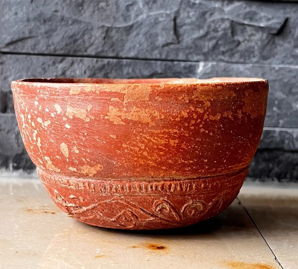 Altgriechisch, hellenistisch Terracotta halbkugelförmige Keramikschale - 6.7 cm #1.1