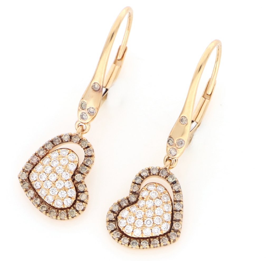 No Reserve Price - Recarlo - Earrings - 18 kt. Yellow gold -  0.50ct. tw. Diamond  (Natural) - Diamond #2.1
