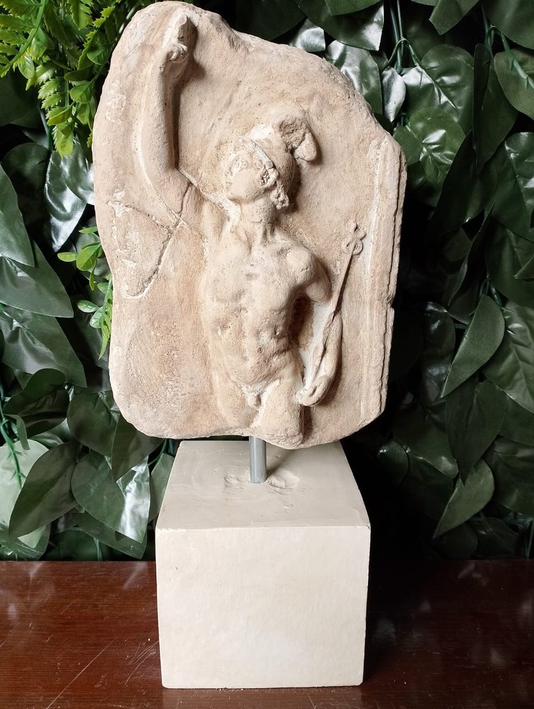 Skulptur, Frammento raffigurante il mercurio alato - 36 cm - marmorstøv #1.1