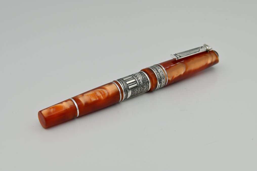 Marlen - Antiche Città Italiane: Paestum - Edizione numerata in resina, argento e roccia lavica - 滚珠笔 #4.3