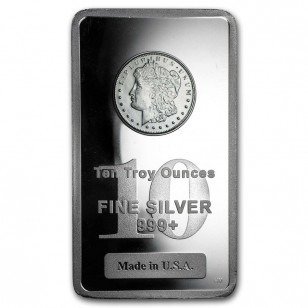 USA. 10 oz Morgan Dollar 999 Fine Silver Bar #1.1