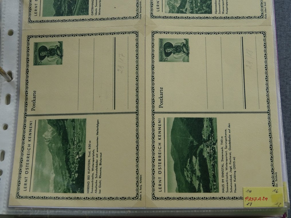 Austria 1956/1956 - Papelería postal, postales ilustradas del año 1956, n° P 357, P 367 y P 370 #3.2