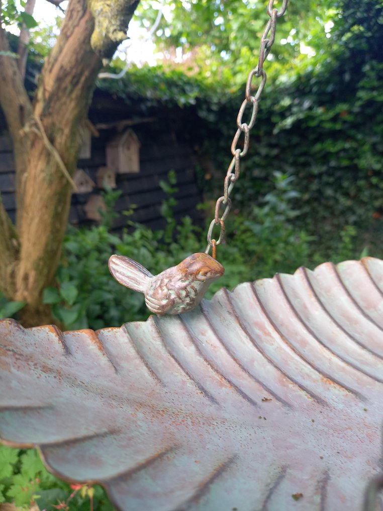  鸟浴盆 - 喂食地点 - 58 厘米 - 金属 - 叶子形状的鸟浴盆 #3.2