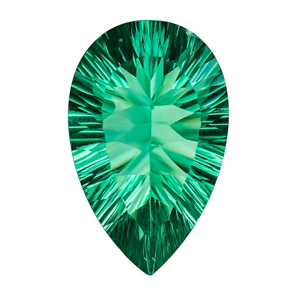 No reserve price - 1 pcs  Green Fluorite  - 48.43 ct - Gemological Institute of America (GIA) - Large Fancy Cut Fluorite #1.0