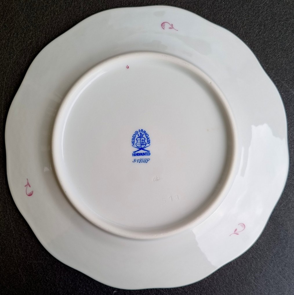 Herend - Table service - 1st Choice. Apponyi Purple 6 x dessert plates approx. 20.5 cm - Porcelain #2.1
