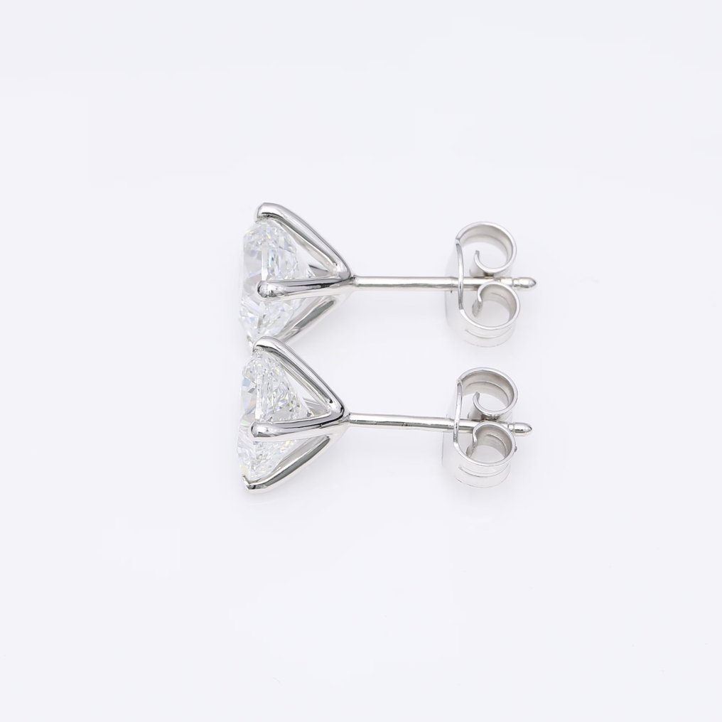 没有保留价 - 耳环 - 18K包金 白金 -  3.00ct. tw. 钻石  (实验室培育) - 方形坐垫 D-VVS2 #2.1