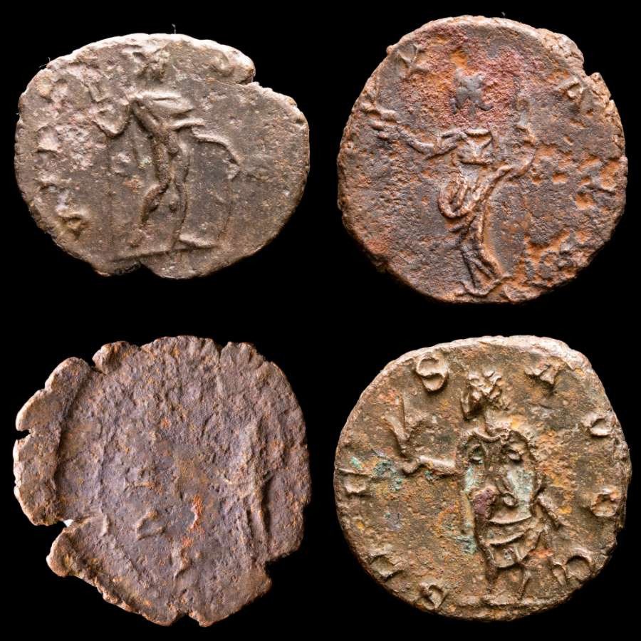 Cesarstwo Rzymskie. Victorinus, Tetricus I and II. Lot comprising four (4) antoninianus III-IV c. A.D.  (Bez ceny minimalnej
) #1.2