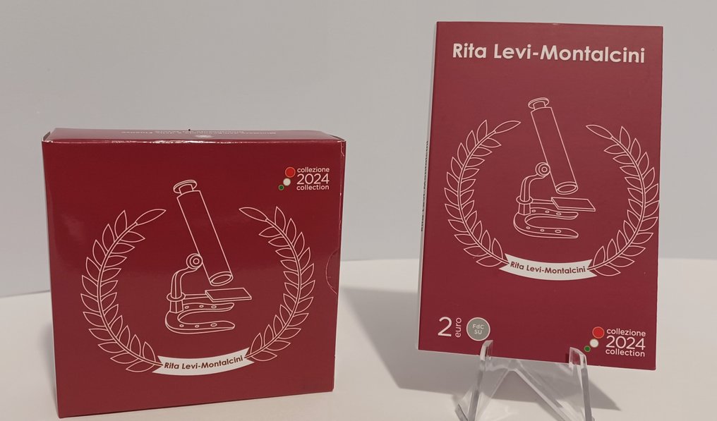 Italia. 2 Euro 2024 "Rita Levi Montalcini" (2 monete) Proof + BU  (Ingen reservasjonspris) #3.1