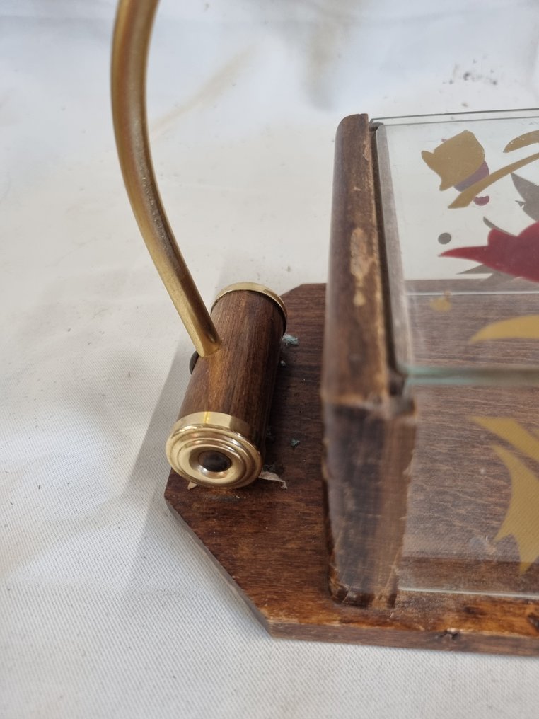 Keksilaatikko - Lasi, Messinki, Puu - Ranskalainen Art Deco -keksipurkki #3.1