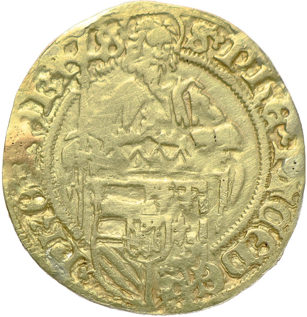 Flandren piirikunta. Filips IV de Schone (1494-1506). 1/2 Philip Gold Florin or "1/2 Philippus Goudgulden" n.d. (1500-1506) - mm. lis - Bruges #1.1
