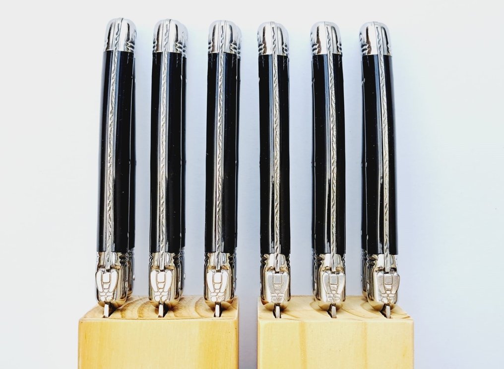 Laguiole - 12x Steak Knives - Black - style de - 餐刀套装 (12) - 不锈钢 #4.3