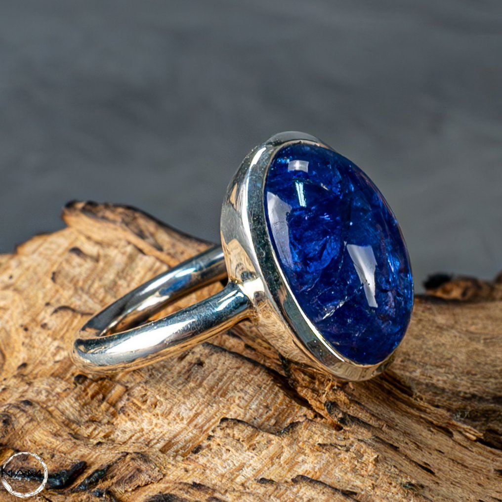 Bague en cristal de tanzanite bleu profond naturel de premiere qualite 38 6 cts Argent 925 7.72 g Catawiki
