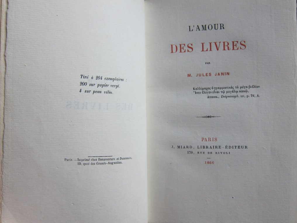 Jules Janin - L'Amour des Livres - 1866 #1.1