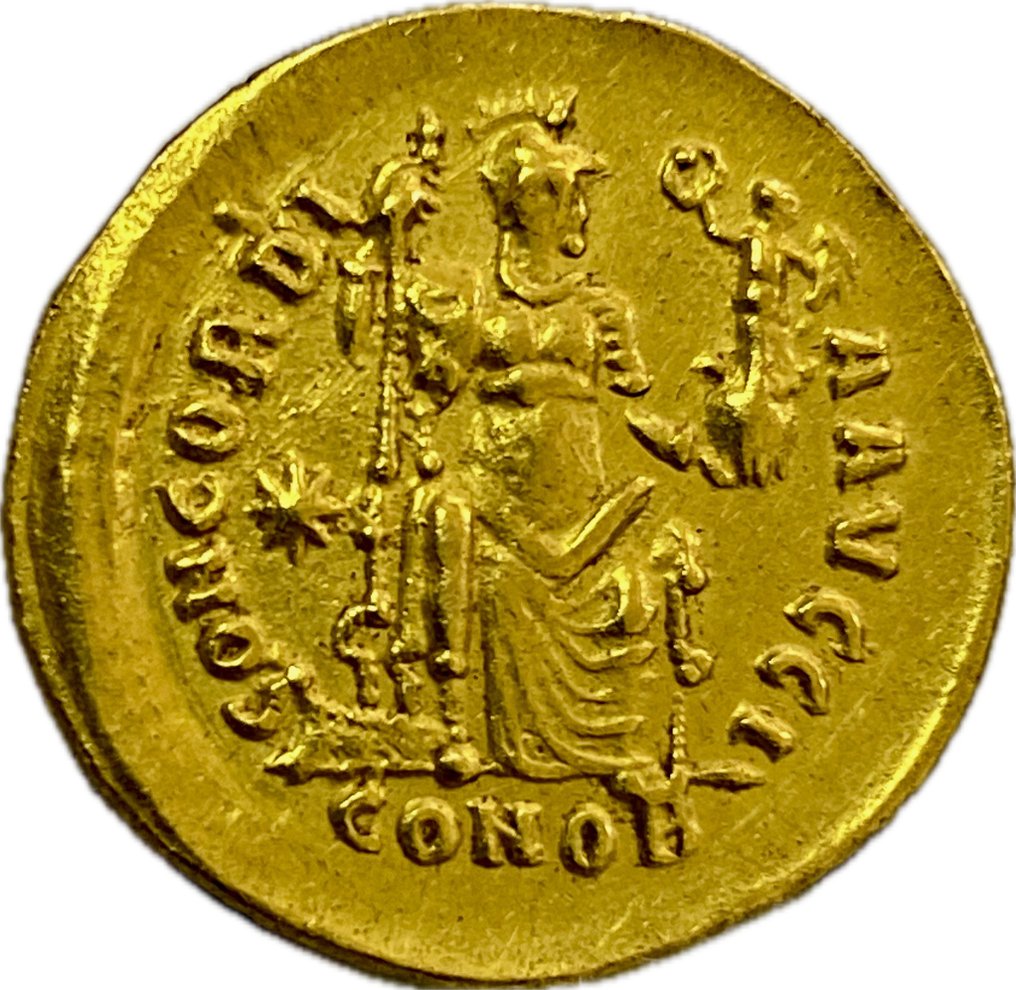 Romarriket. Theodosius II (AD 402-450). Solidus 402-450 AD  (Ingen mindstepris) #1.2