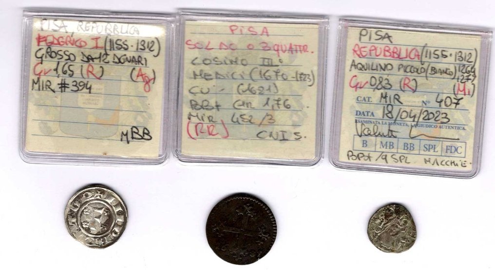 Italië, Pisa. Lotto 3 monete 1264/1621 #3.1