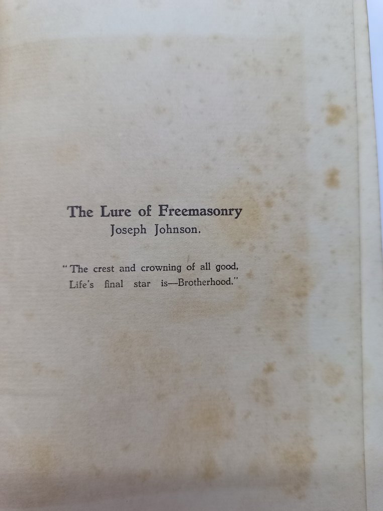 Bro Rev Joseph Johnson - The Lure of Freemasonry - 1936 #1.2