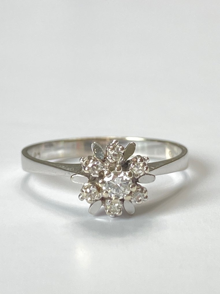 No Reserve Price - Ring - 18 kt. White gold Diamond  (Natural) #1.1