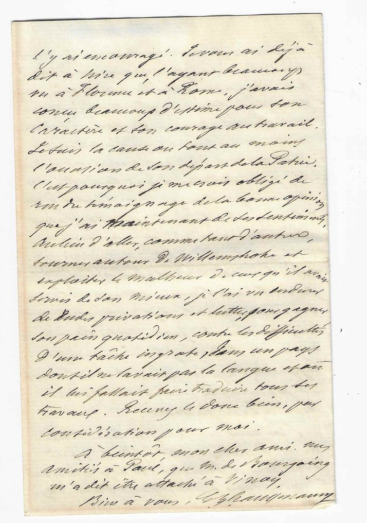 Le Baron Haussmann - Lettre autographe signée [dans laquelle il évoque Paris] - 1871 #1.2