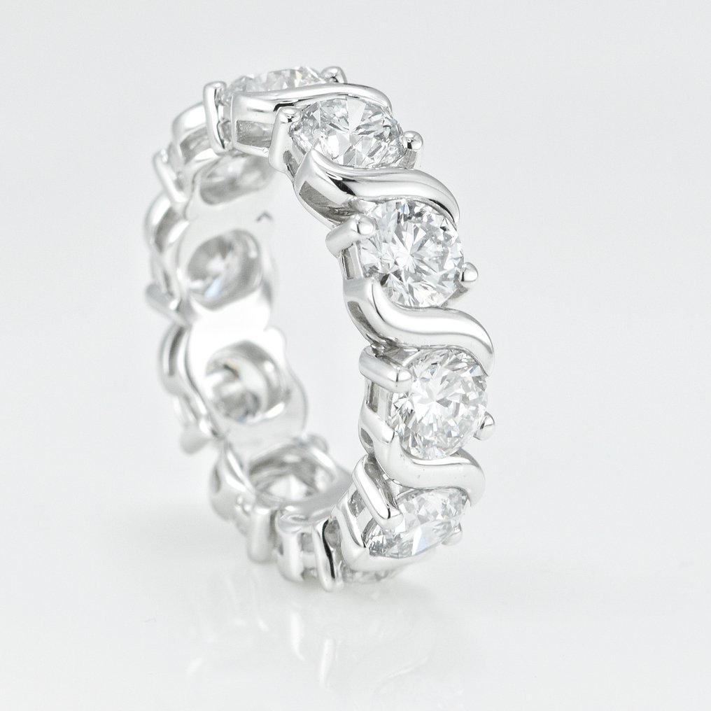 戒指 - 14K包金 白金 -  5.11ct. tw. 钻石  (实验室培育) - 结婚戒指 #3.1