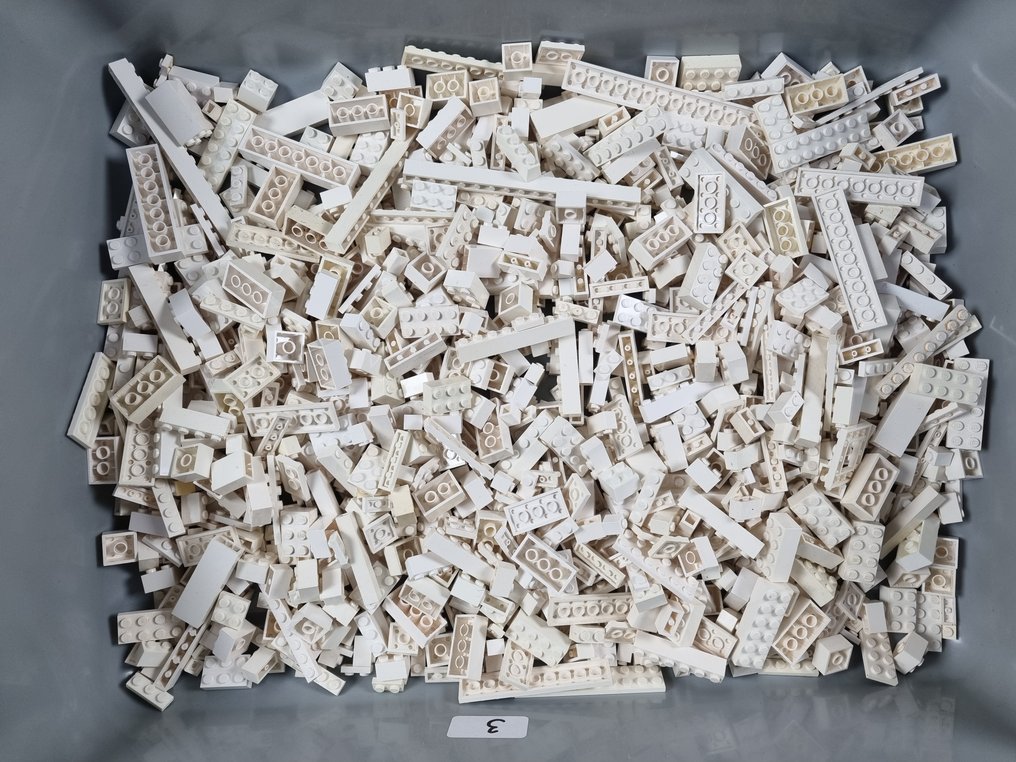LEGO - geen serie - Partij van 1000 witte bouwstenen - 1980-1990 #1.1