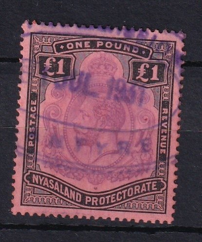 Nyassaland 1913 - 1 sterlina, SG 9f #1.1