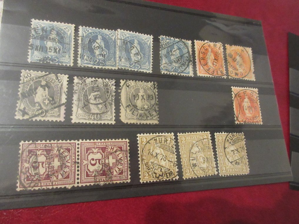 Sveitsi 1878 - Postkorrespondenzkarten Schweiz, einige Umschläge 64 Stück, Briefmarken #2.2