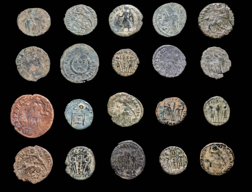 Cesarstwo Rzymskie. Lote 20 monedas acuñadas entre los siglos III - IV d. C.  (Bez ceny minimalnej
) #2.1