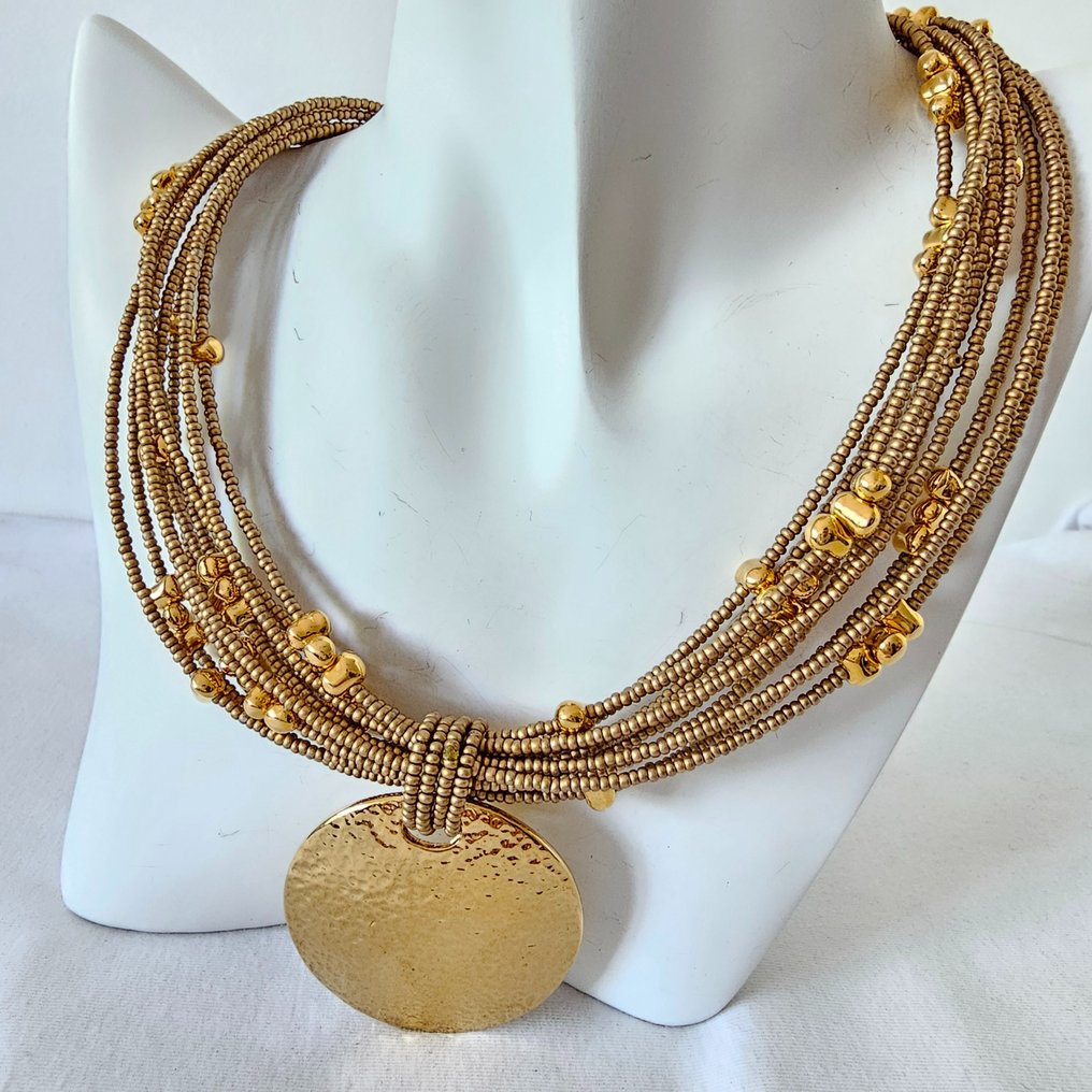 Joan Rivers - Vergoldet - Halskette mit Anhänger - Mehrsträngiges Scheibendesign #1.1