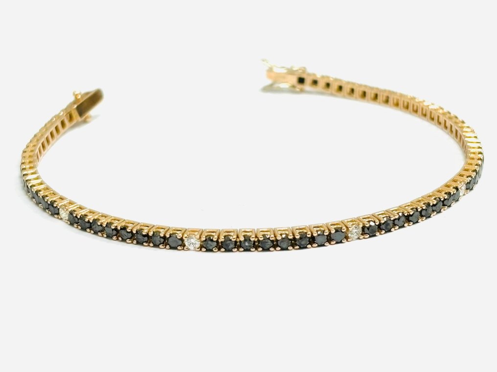 网球手链 - 18K包金 玫瑰金 -  7.10ct. tw. 钻石 (经彩色处理)  - 钻石 - 意大利制造 #4.3