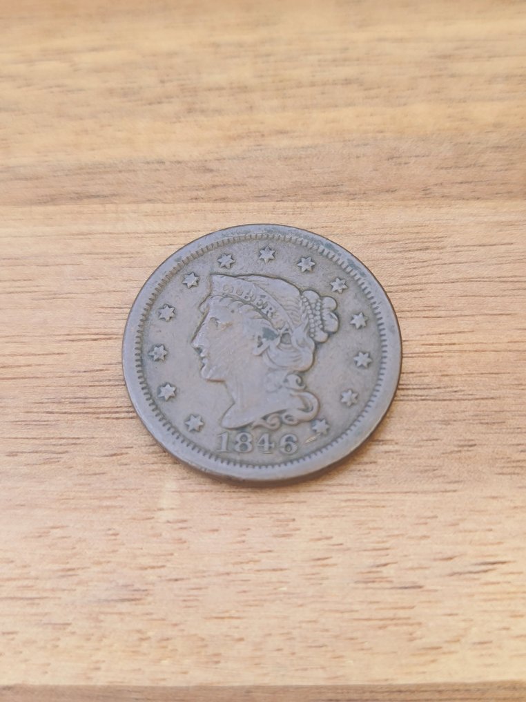 美國. Braided Hair Cent 1846 Small Date  (沒有保留價) #1.1