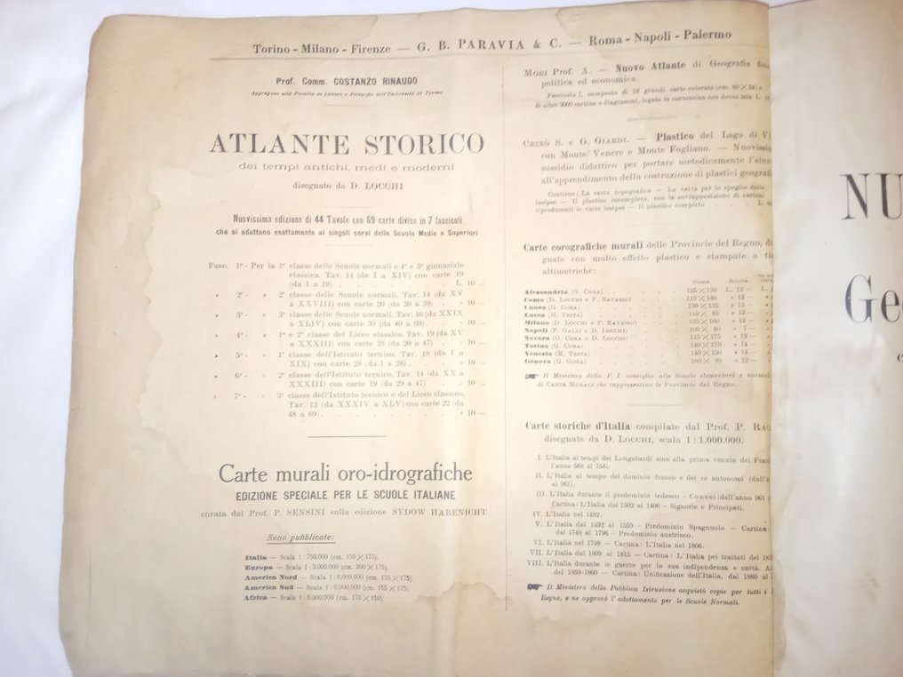 Atlante 1921 - Geografia fisica e politica - Skolekort - Papir #3.1