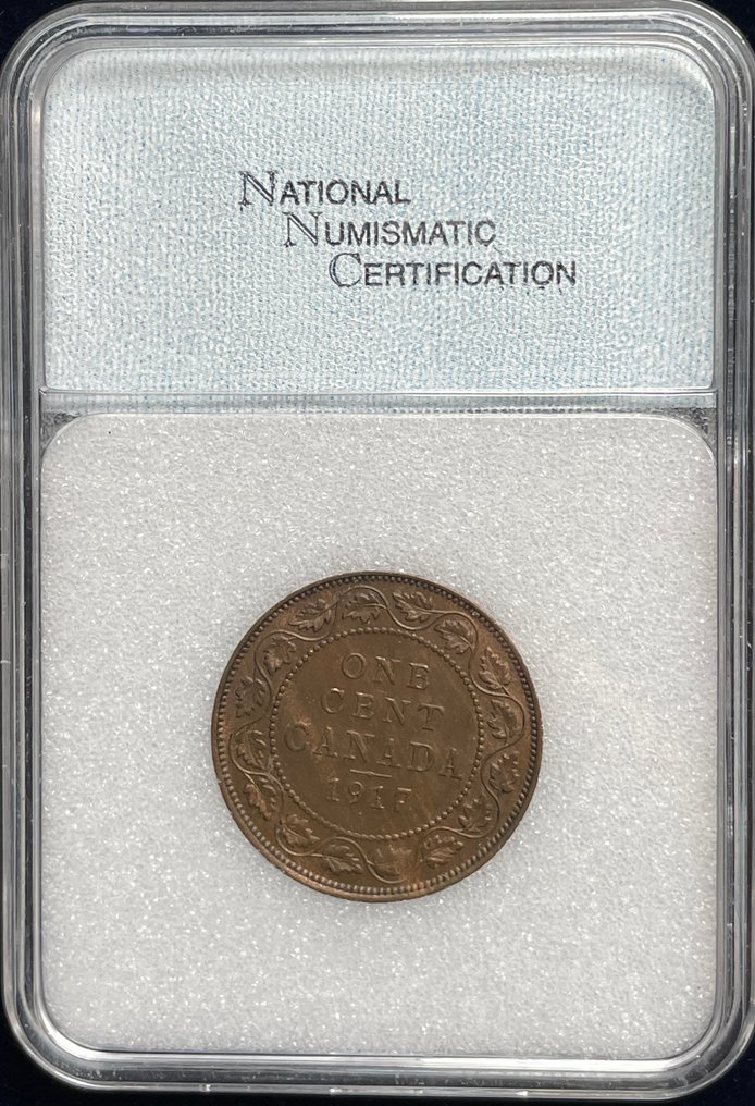 Canadá. Jorge V (1910-1936). Large Cent 1917 NNC Graded MS60BR  (Sem preço de reserva) #1.2