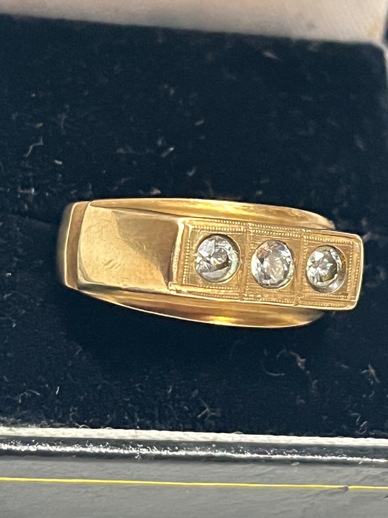 戒指 - 18K包金 黄金 -  0.33ct. tw. 钻石  (天然) - 黄金 750/1000 #2.1