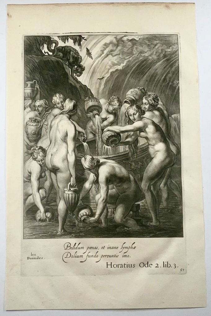 Abraham van Diepenbeeck (1596-1675), Cornelis Bloemaert (1603-1692) - Mythology: Danaïdes [ De Danaides veroordeelt] Dragon - First State - 1655 #2.1