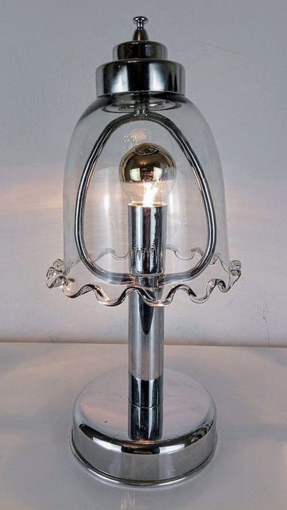 Bureaulamp - Postmoderne Space-Age Lamp - 33 cm -  (no-reserve) - Glas, Metaal #2.1