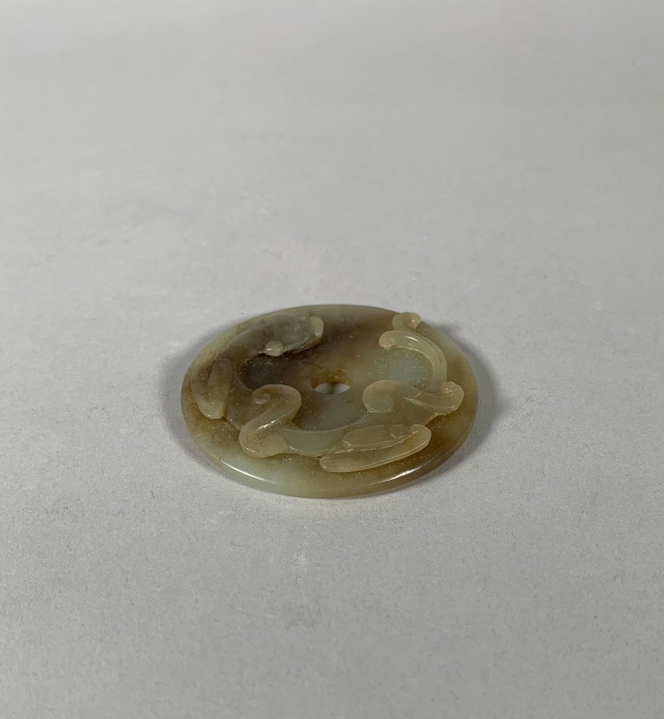 Oldtidens Kina, Ming-dynasti jade Small Disc Song-Ming (960-1644) - 7 cm #2.1