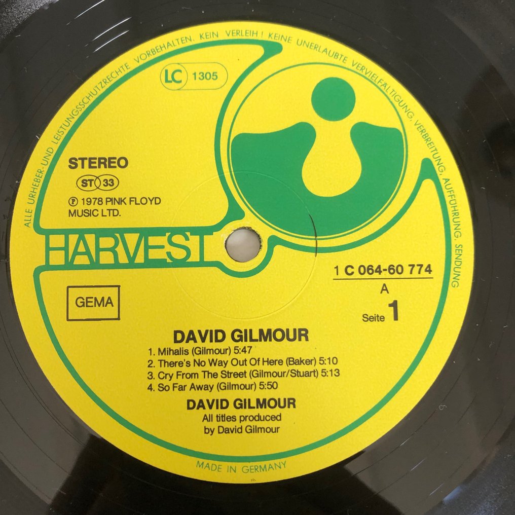 David Gilmour - David Gilmour (1st press !) - LP - 1978 #3.2