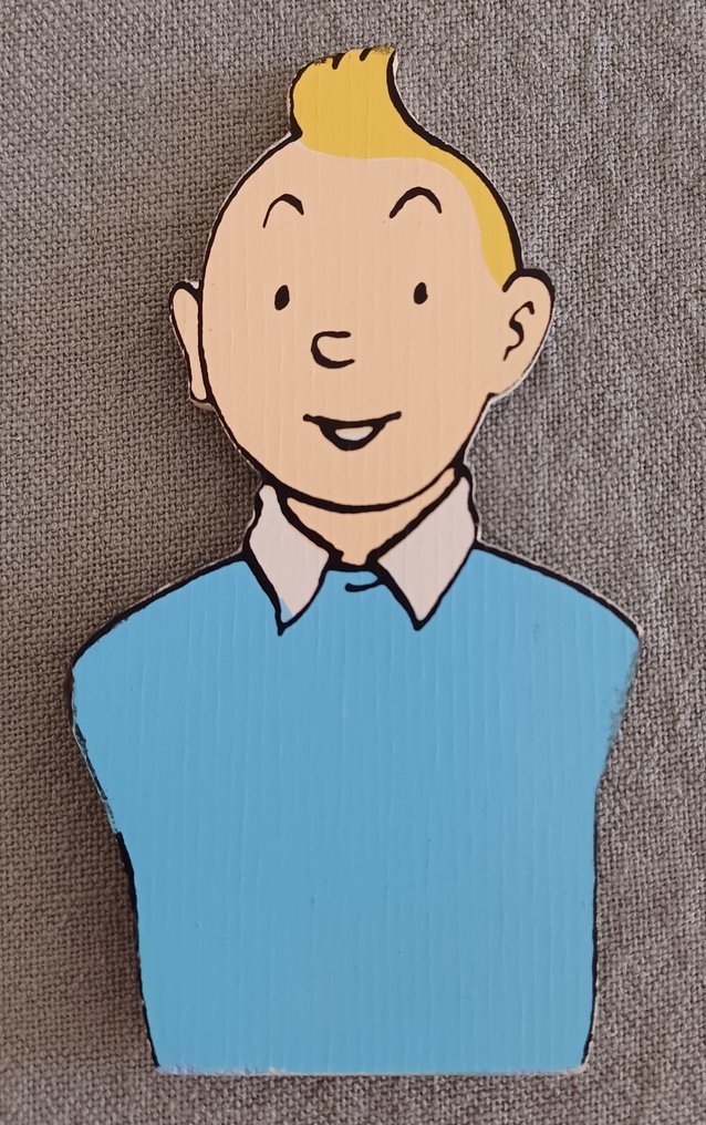 Tintin - 5 Magnets personnages Tintin, Haddock, Tournesol, Les DuponT / D en Bois Trousselier - 5 figurines - 1993 #2.1