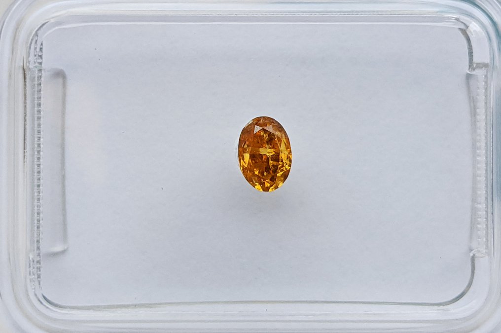没有保留价 - 1 pcs 钻石  (天然色彩的)  - 0.24 ct - 椭圆形 - Fancy intense 橙色 - I2 内含二级 - 国际宝石研究院（IGI） #1.1