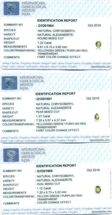 Κρεμαστό κόσμημα - 14 καράτια Λευκός χρυσός - 4.89ct. tw. Αλεξανδρίτης - Διαμάντι - Σπάνιο μενταγιόν από Αλεξανδρίτες #1.0