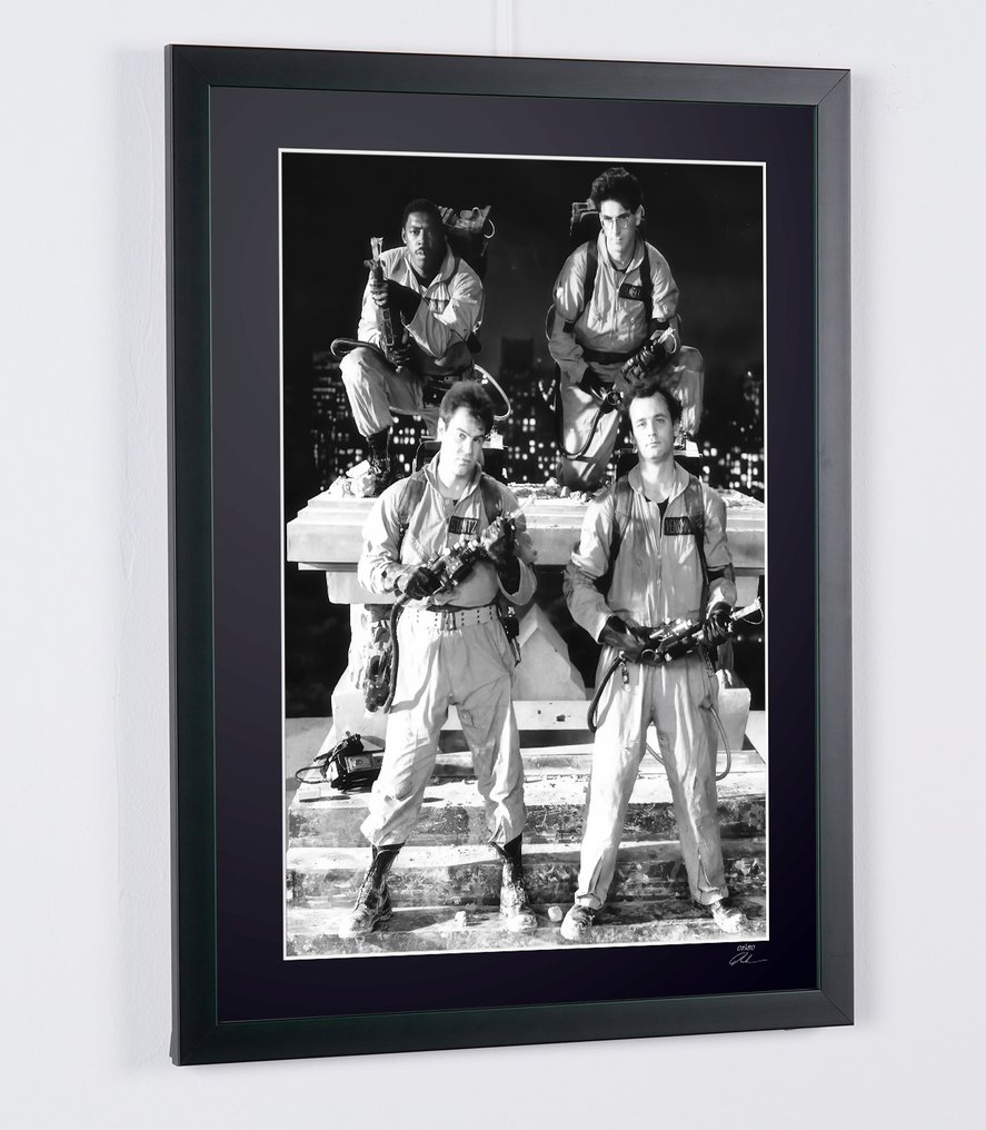 Ghostbuster - Bill Murray, Dan Aykroyd, Harold Ramis and Ernie Hudson - Fine Art Photography - Luxury Wooden Framed 70X50 cm - Limited Edition Nr 02 of 30 - Serial ID 17150 - Original Certificate (COA), Hologram - 100% New. Shipping Reduction from 3 items #4.3