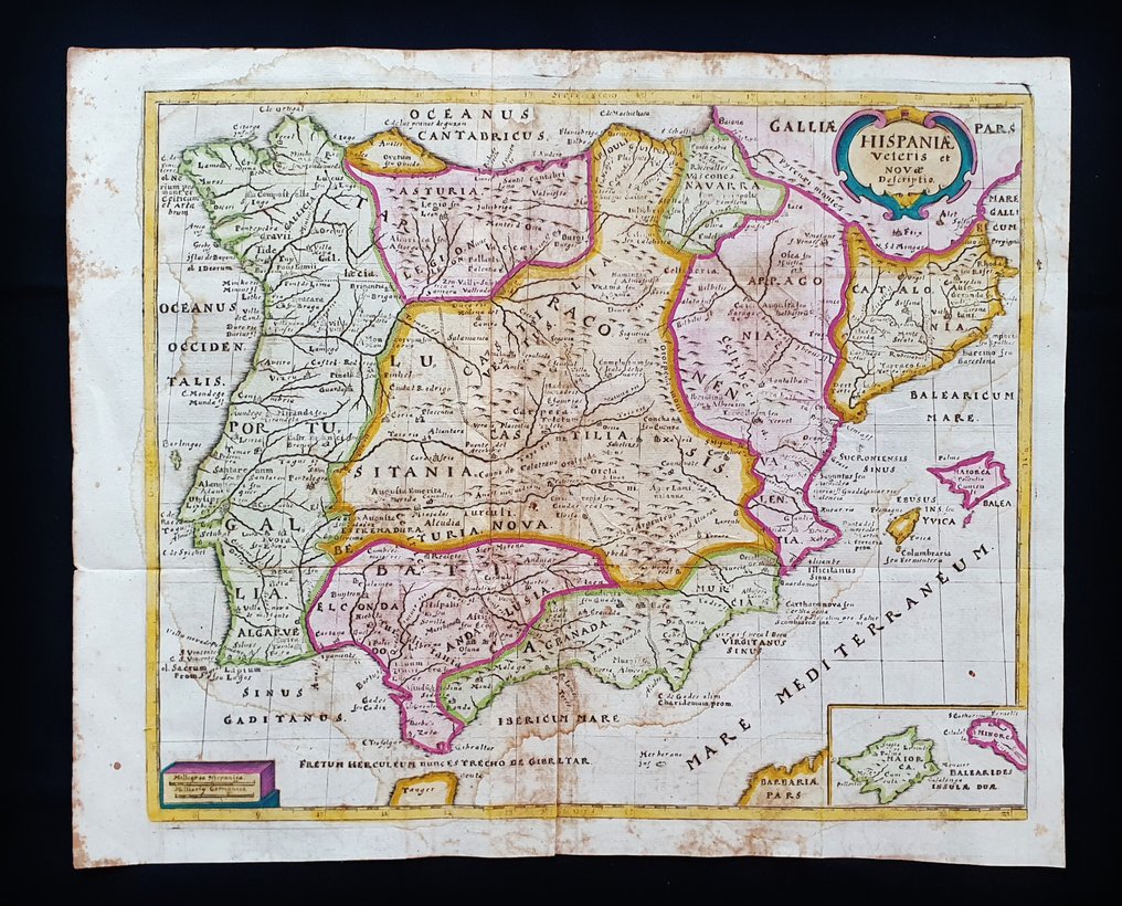 欧洲 - 西班牙/葡萄牙/巴利阿里群岛/马德里/伊维萨岛; Philip Briet / Herman Mosting / Marcus Welser - Hispaniae Veteris et Nova Descriptio - 1621-1650 #2.1