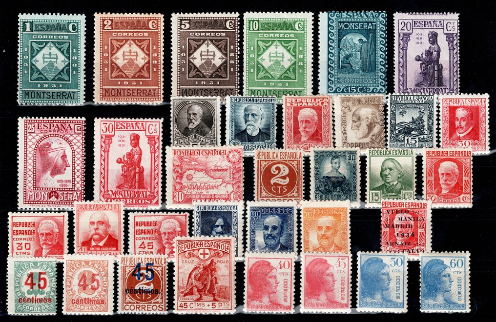Spain 1931/1939 - Lot of stamps II Spanish Republic from 1931 to 1939 (MNH) complete series, loose and unsealed stamps #1.1