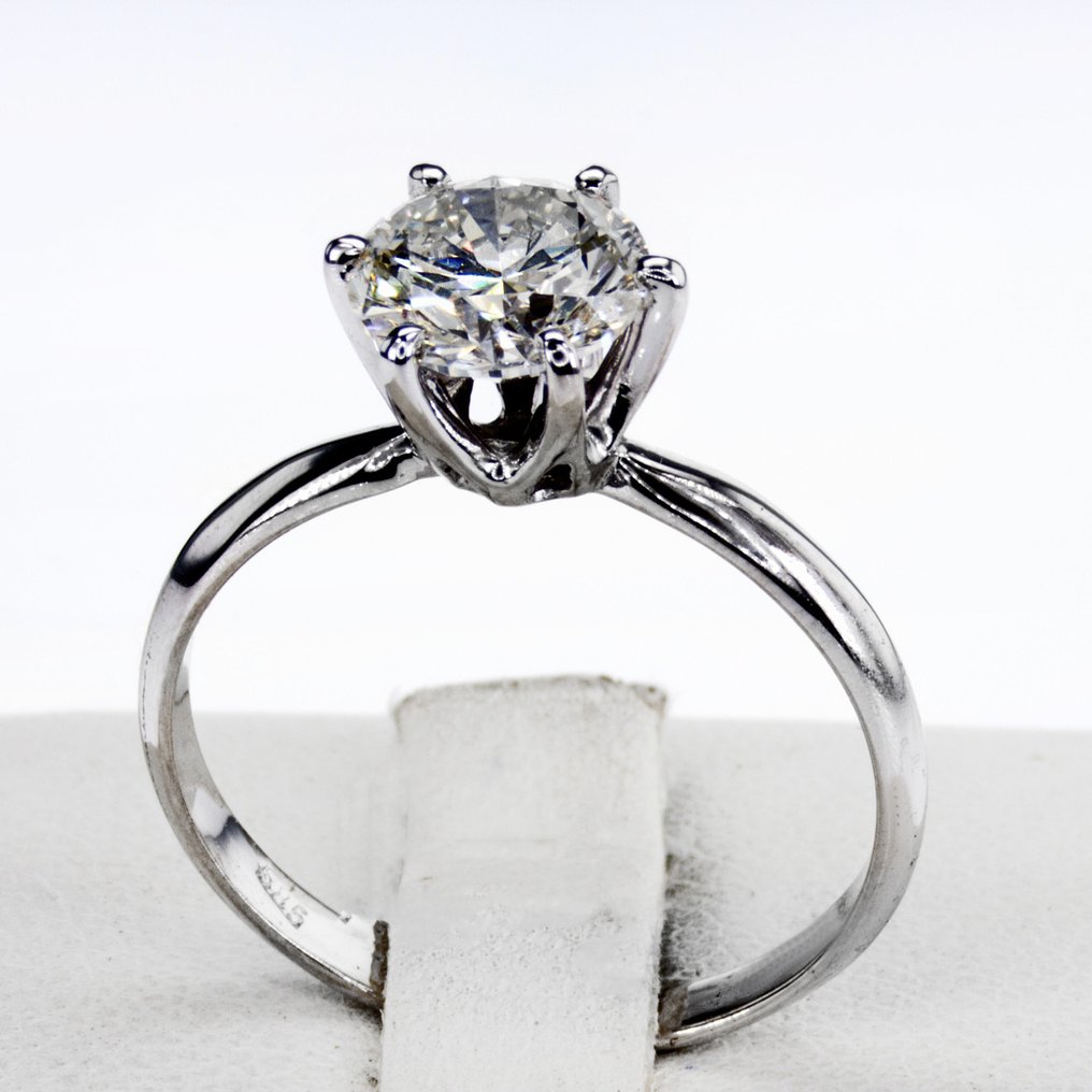 No Reserve Price - Engagement ring - 14 kt. White gold -  1.54ct. tw. Diamond  (Natural) - VS1 #1.2