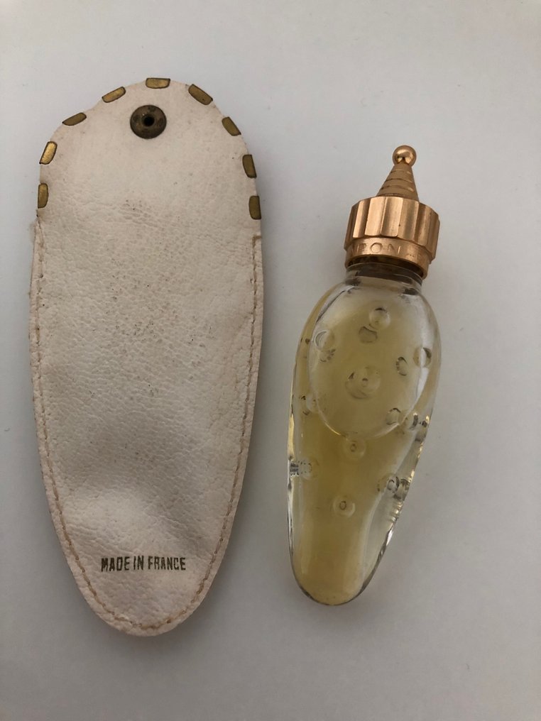 Caron - 香水瓶 - 稀有而古老的香水瓶，配有皮套 - 玻璃 #2.2