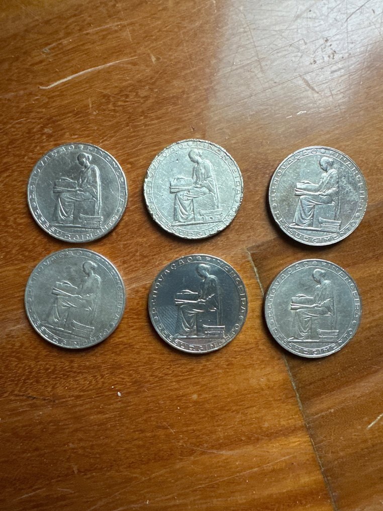 Portugal. Republic. 20 Escudos 1953 (6 moedas)  (Ohne Mindestpreis) #1.1