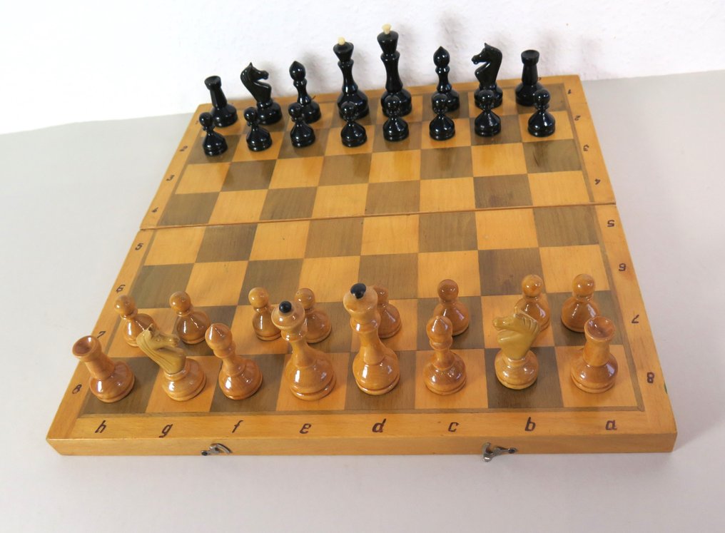 Schachspiel - Russland UdSSR 45x45cm 1970 König 10 cm - Holz #3.1