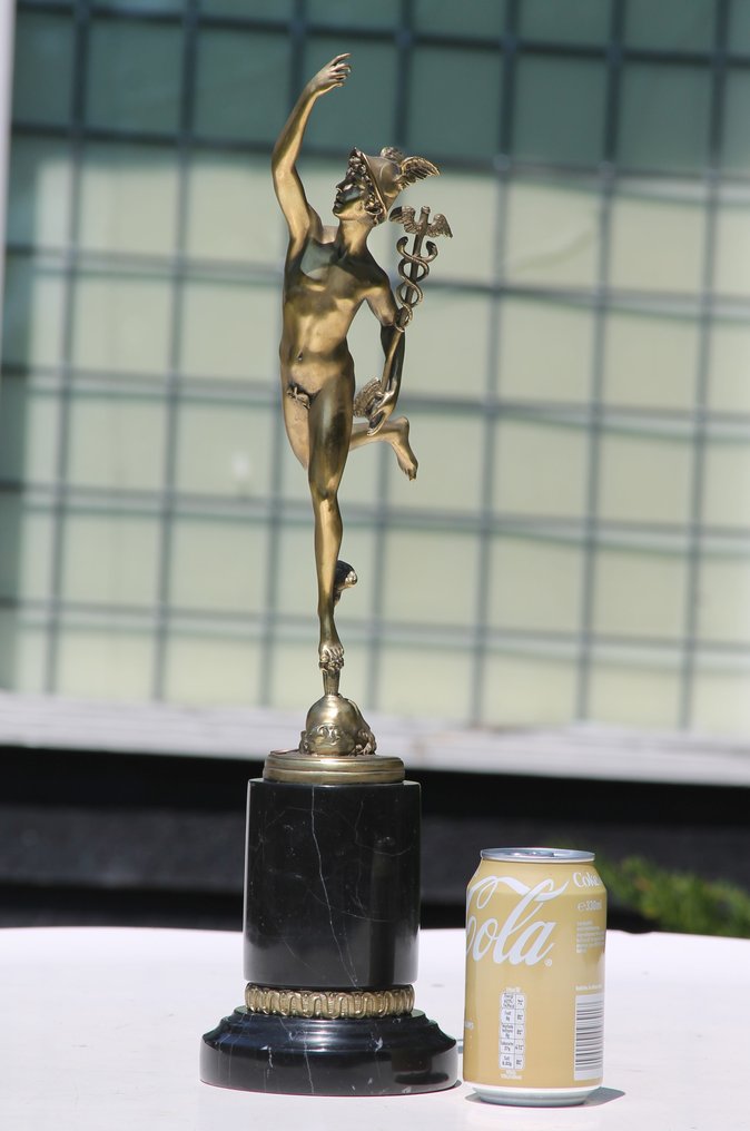 雕刻, MERCURY - 41 cm - 青銅色, 大理石 #3.2
