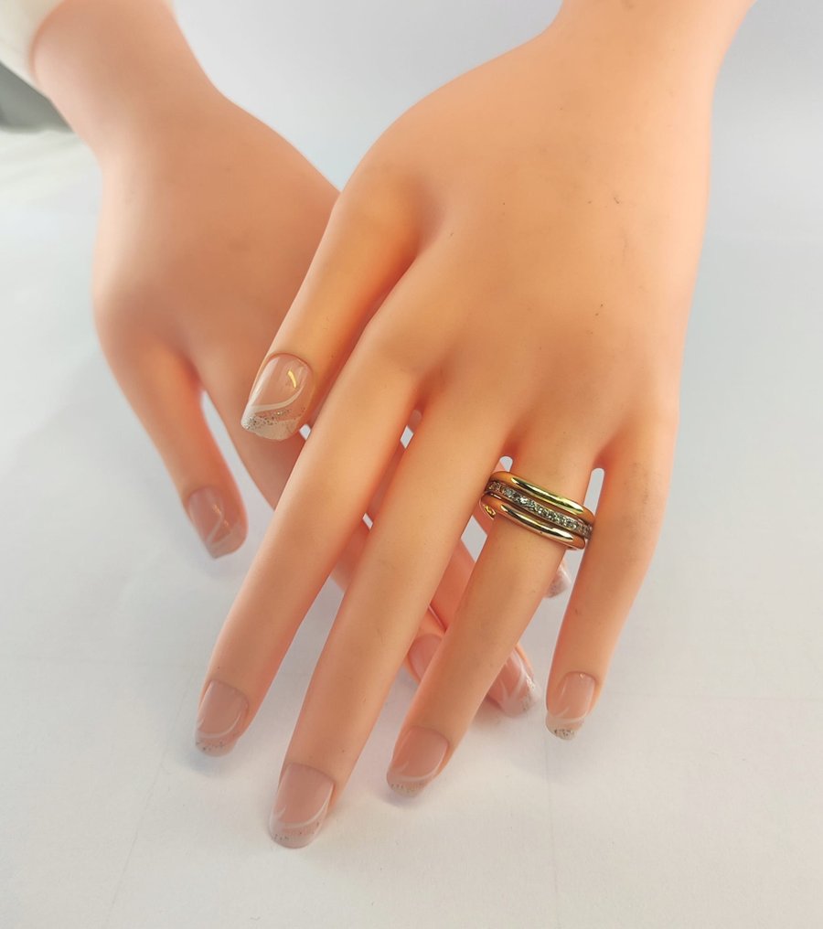 永恒戒指 - 18K包金 白金, 黄金, 玫瑰金 - 0.32ct. tw. 钻石 (天然) - 钻石 - RS61 Tric. 18K金钻 #1.0